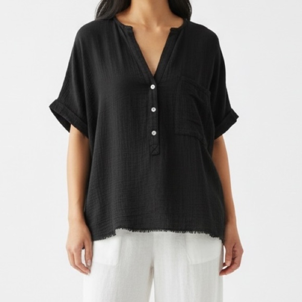 Pull&Bear Dark Gray Oversized Popover Shirt